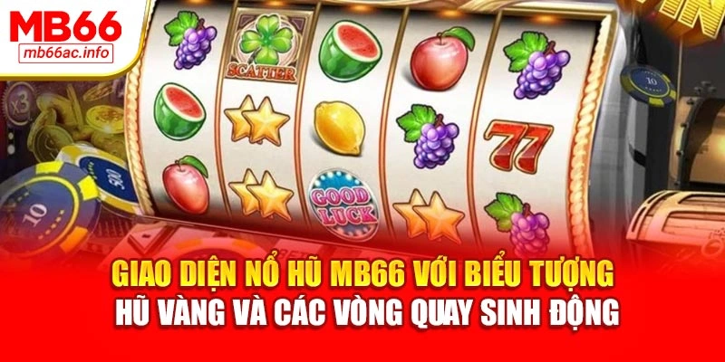 Giao diện nổ hũ MB66 với biểu tượng hũ vàng và các vòng quay sinh động